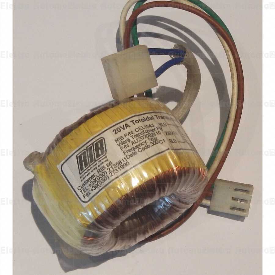 TRASFORMATORE TOROIDALE 20VA P.230-S.volt 0-10-24 RIB RICAMBI ORIGINALI CEL1543